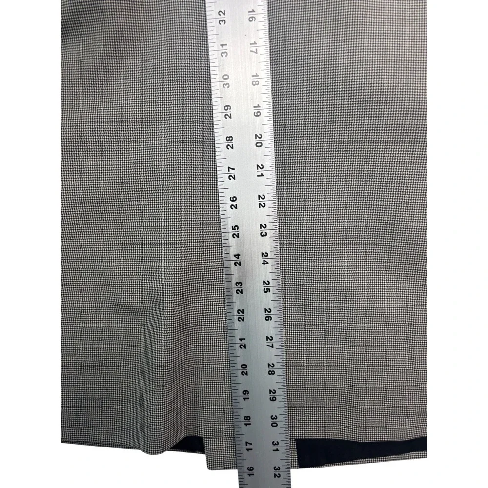 vtg 90s Double Breasted 42R 34x29 Black White Micro Houndstooth 2pc Pant Suit
